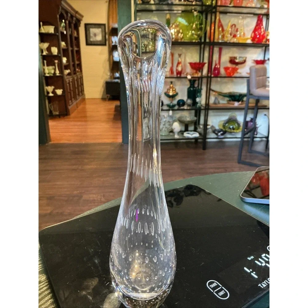 VTG Kosta‎ Boda Bud Vase Glass Controlled Bubble Vicke Lindstrand 13331 Signed